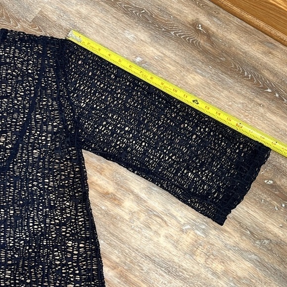 J Valdi Womens Swimsuit Cover Up Dress Mesh Sheer Open Knit Navy Blue Size XL - Picture 8 of 13